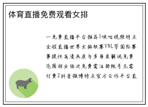 体育直播免费观看女排